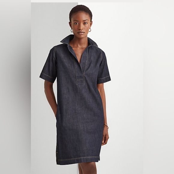 Ralph Lauren Dark Blue Denim Dress - Picture 1 of 14